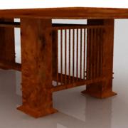 Base:solid cherry wood. Top:veneered cherry wood. Measures:250 cm x 98 h. 74__225 cm x 98 h. 74